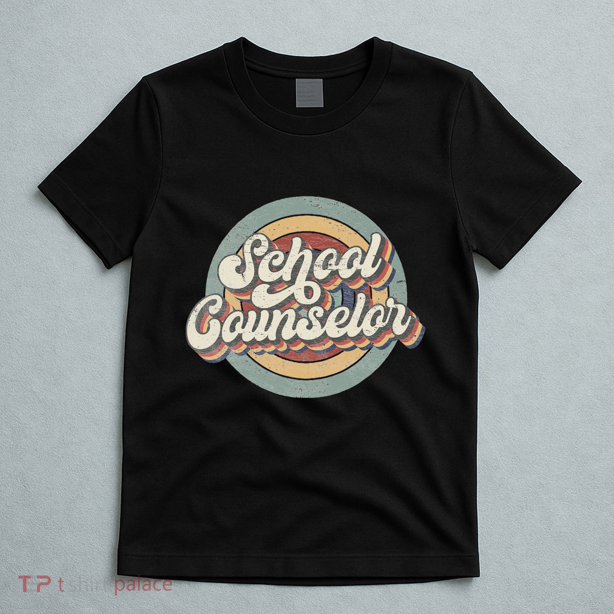 Retro School Counselor Back To School Teacher Squad Crew T-Shirt