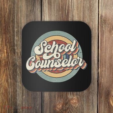 Retro School Counselor Back To School Teacher Squad Crew Coaster