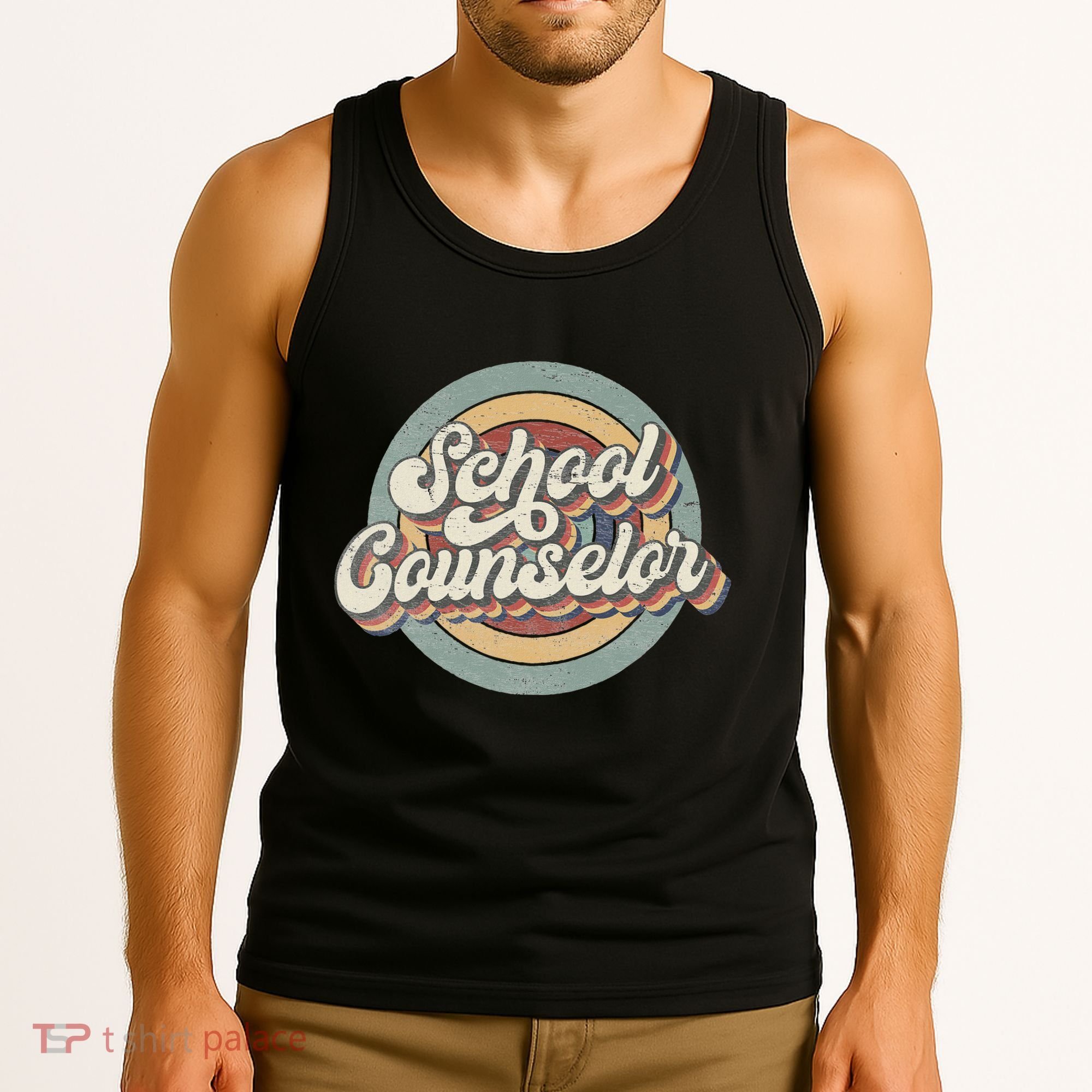 Retro School Counselor Back To School Teacher Squad Crew Tank Top