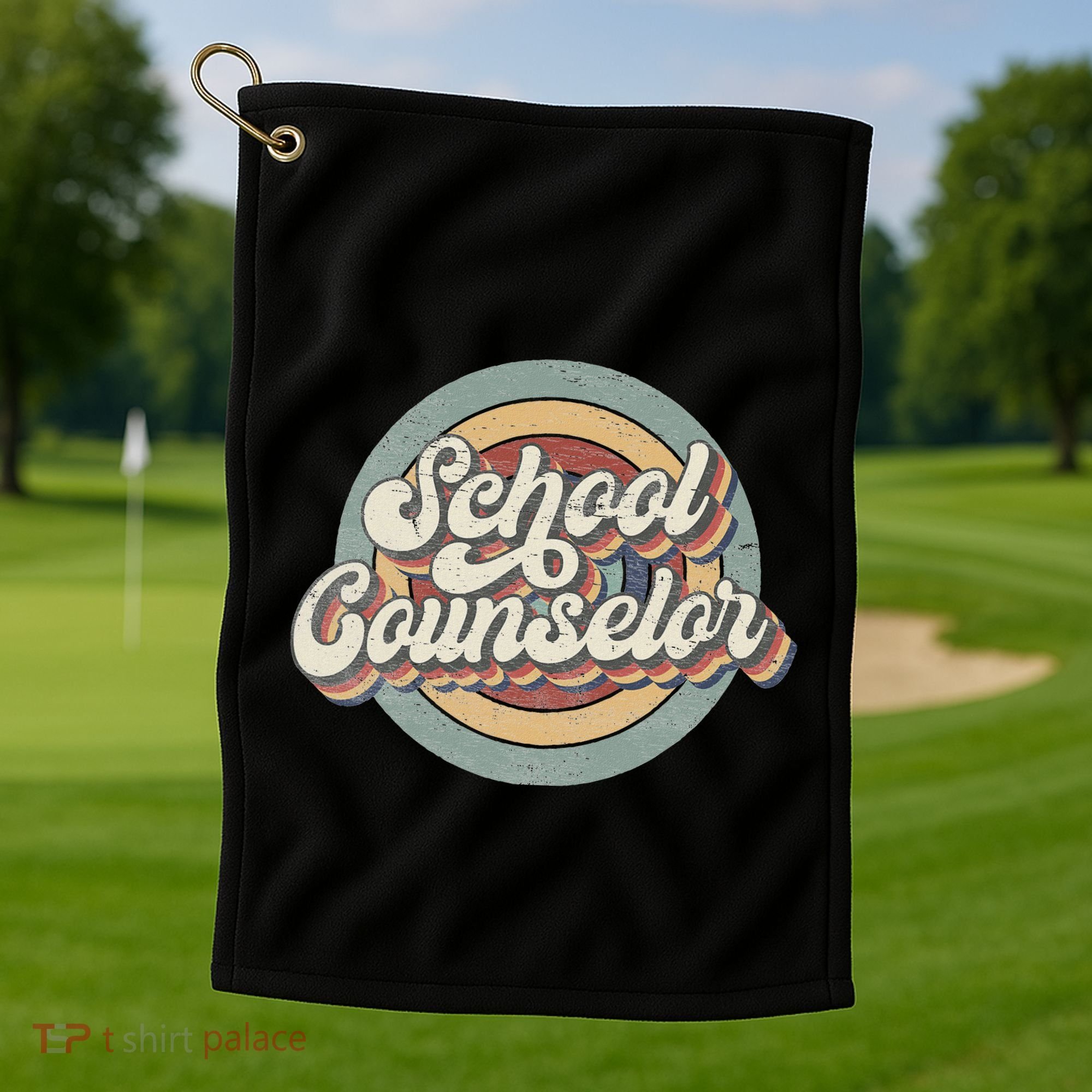 Retro School Counselor Back To School Teacher Squad Crew Golf Towel