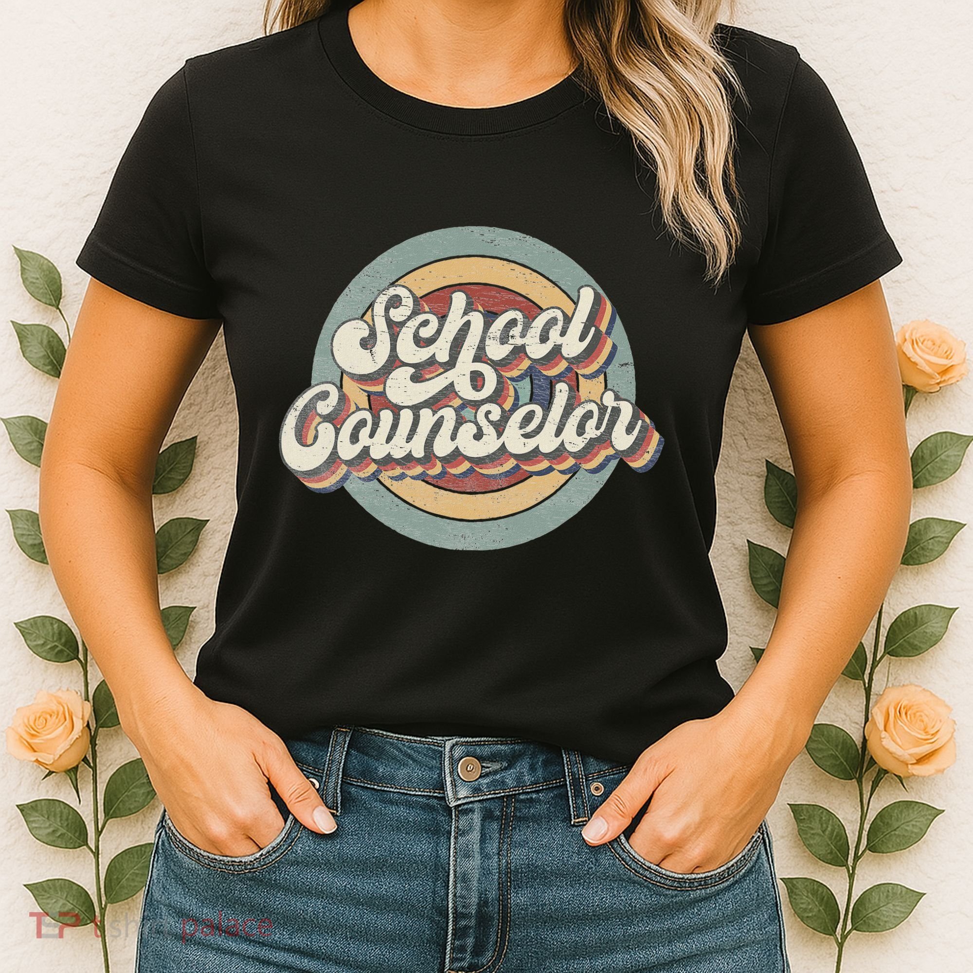 Retro School Counselor Back To School Teacher Squad Crew Women's T-Shirt