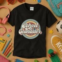 Retro School Counselor Back To School Teacher Squad Crew Kids T-Shirt thumb 3