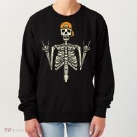Rocker Skeleton Cap Skater Cool Halloween Punk Rock Women's Sweatshirt thumb 0