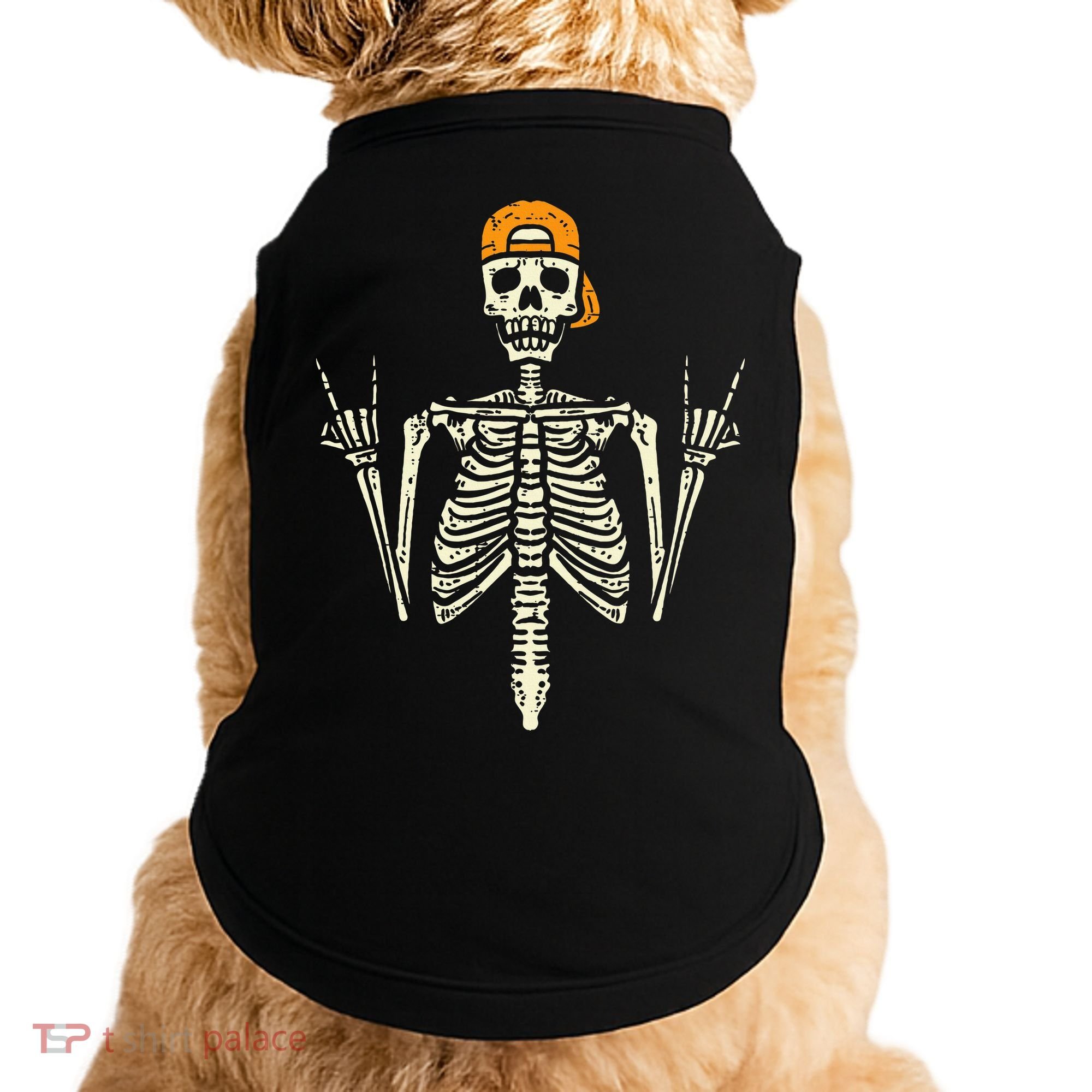 Rocker Skeleton Cap Skater Cool Halloween Punk Rock Doggie Tank