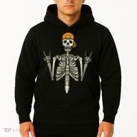 Rocker Skeleton Cap Skater Cool Halloween Punk Rock Hoodie thumb 2