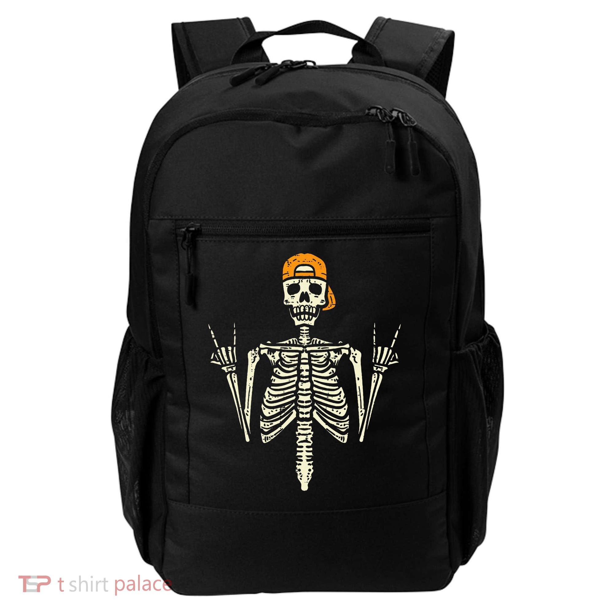 Rocker Skeleton Cap Skater Cool Halloween Punk Rock Backpack