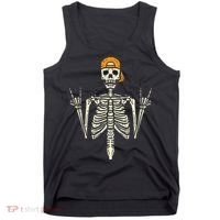 Rocker Skeleton Cap Skater Cool Halloween Punk Rock Tank Top thumb 0