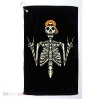 Rocker Skeleton Cap Skater Cool Halloween Punk Rock Golf Towel thumb 0