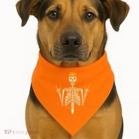 Rocker Skeleton Cap Skater Cool Halloween Punk Rock USA-Made Doggie Bandana thumb 1