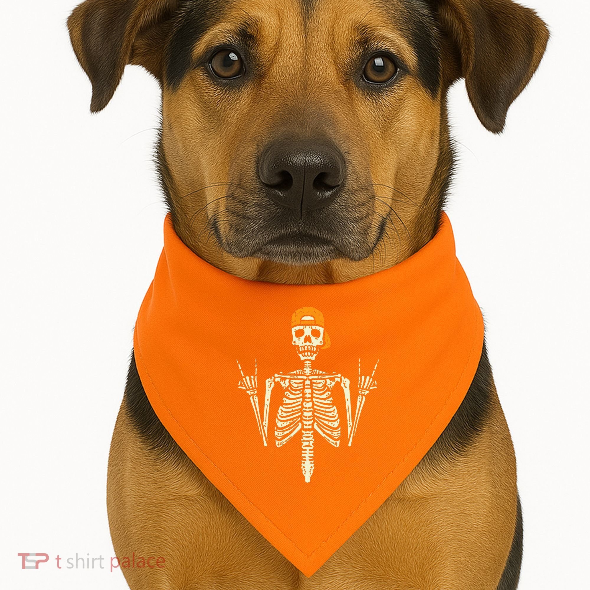 Rocker Skeleton Cap Skater Cool Halloween Punk Rock USA-Made Doggie Bandana