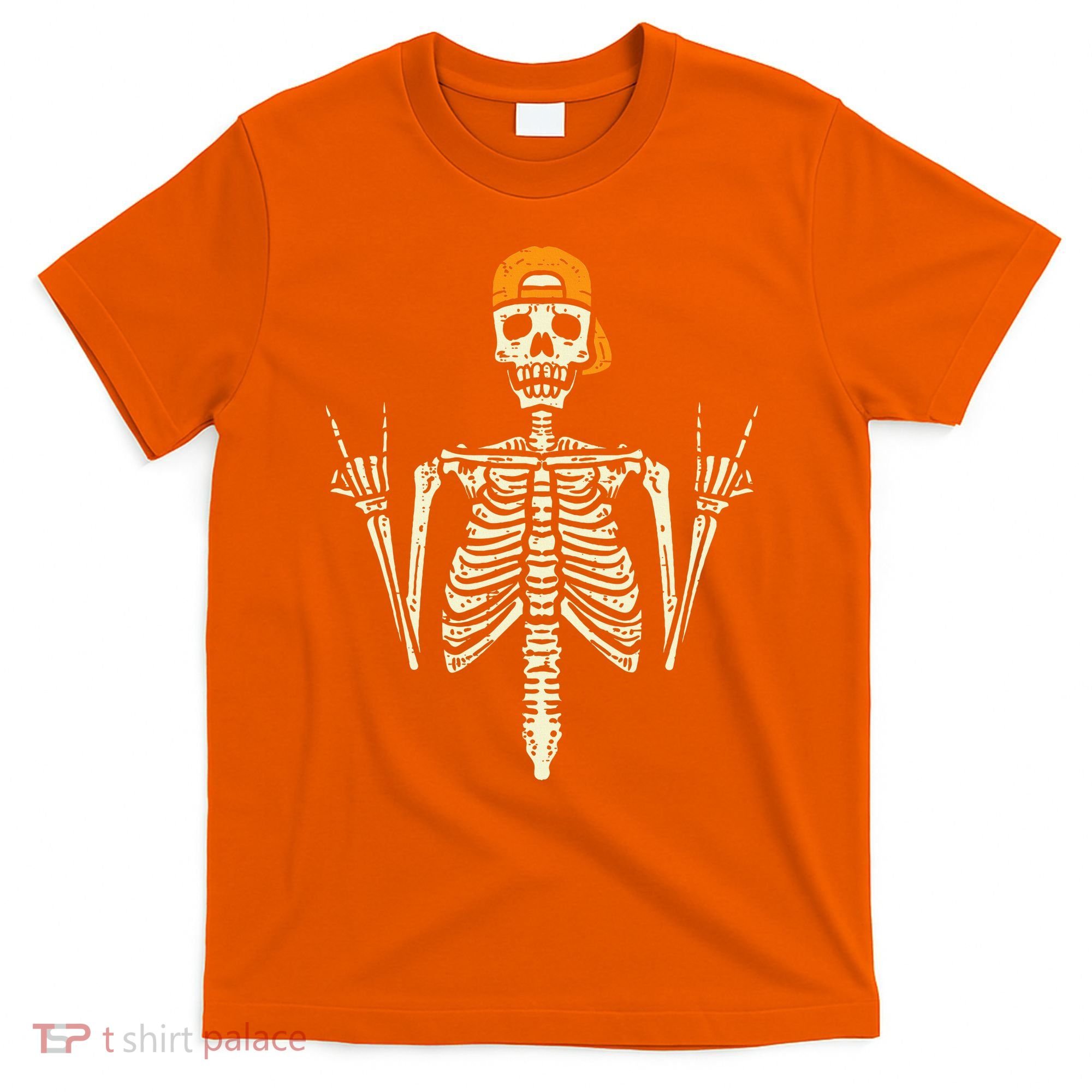 Rocker Skeleton Cap Skater Cool Halloween Punk Rock T-Shirt
