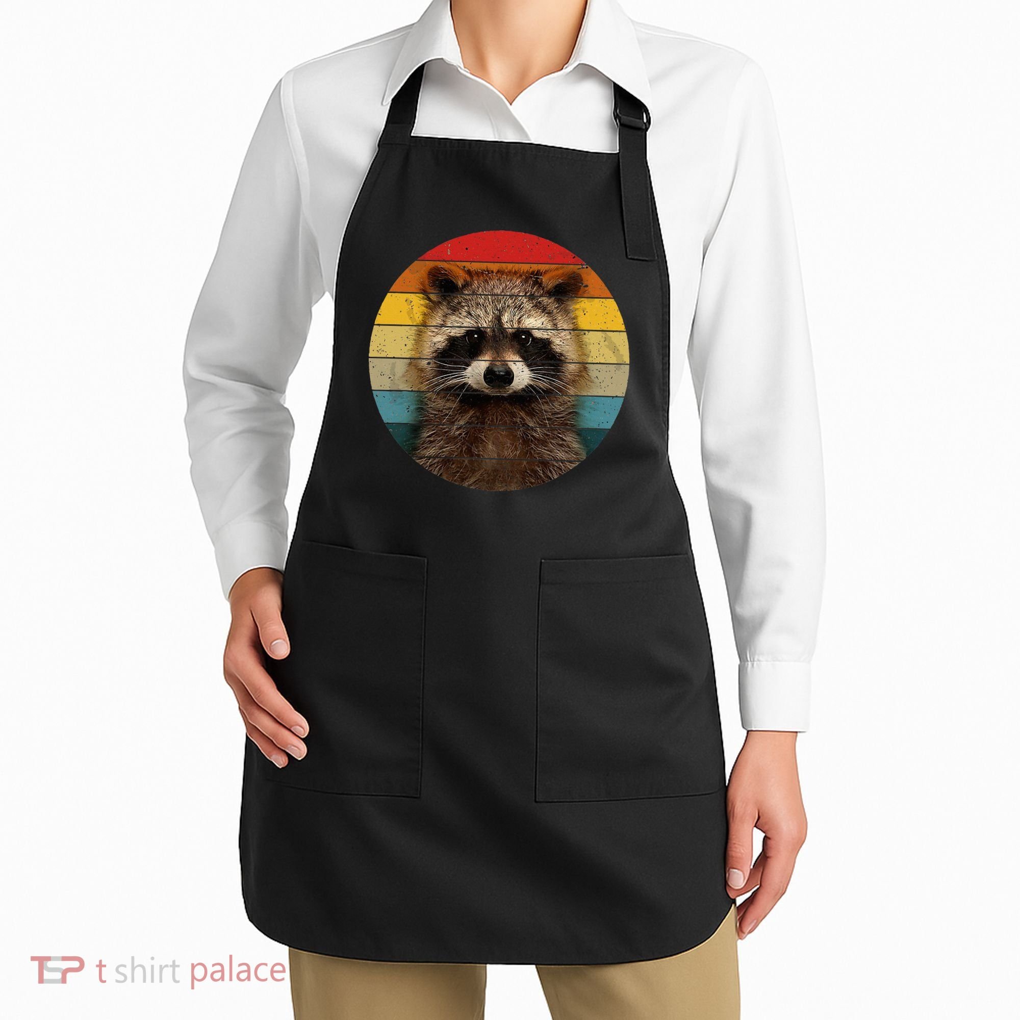 Raccoon Sunset Cute Baby Raccoon Apron