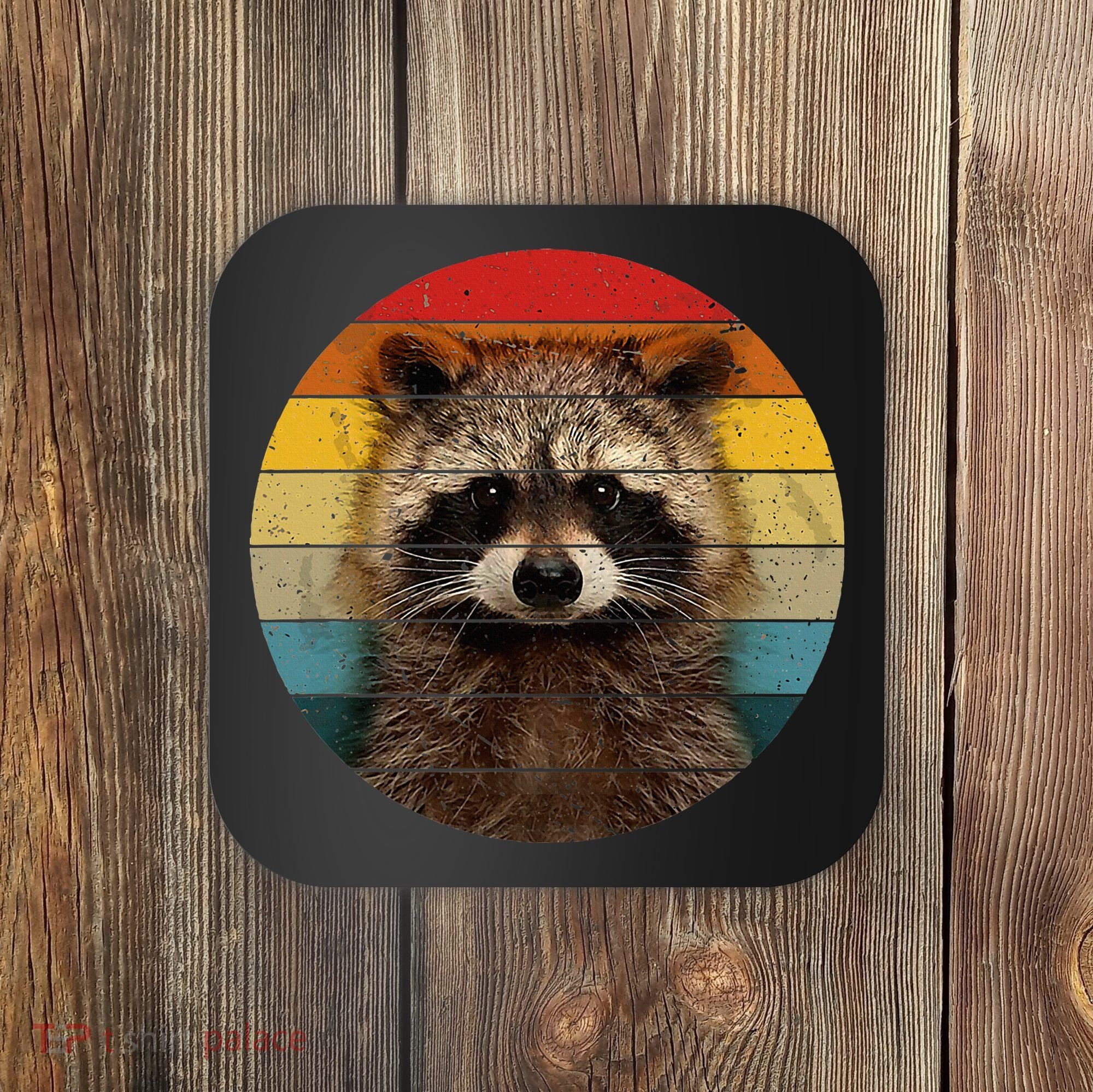 Raccoon Sunset Cute Baby Raccoon Coaster