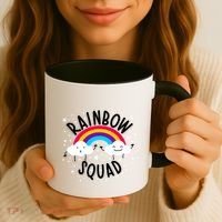 Rainbow Squad Cute Funny Cloud Sky Stars Coffee Mug thumb 3