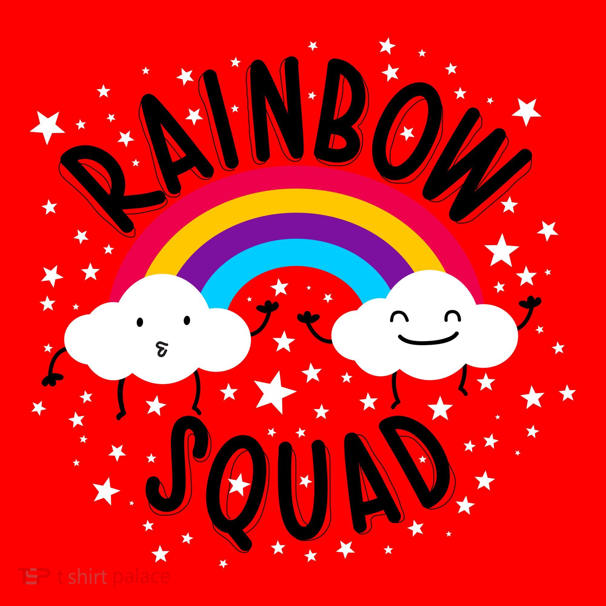 Rainbow Squad Cute Funny Cloud Sky Stars Santa Hat