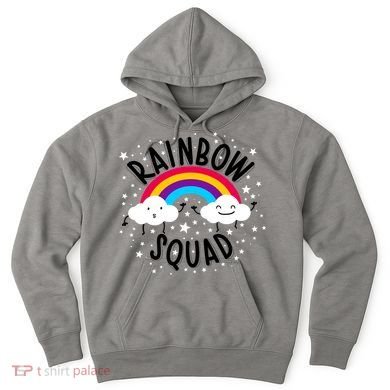 Rainbow Squad Cute Funny Cloud Sky Stars Hoodie