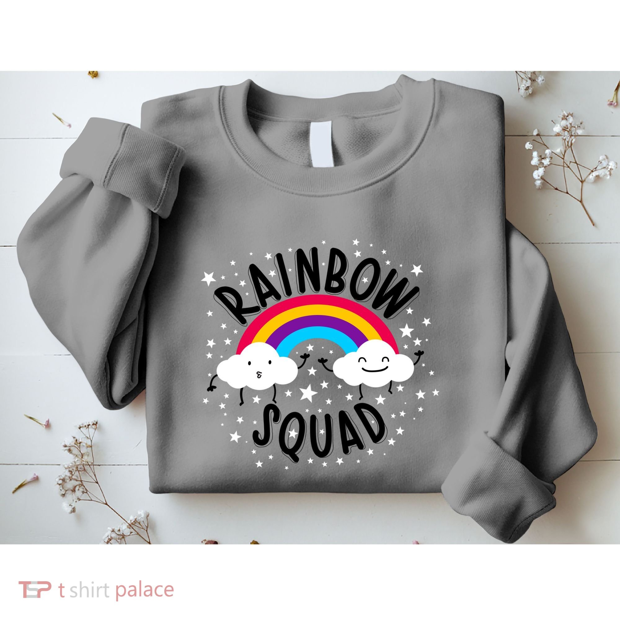Rainbow Squad Cute Funny Cloud Sky Stars Sweatshirt