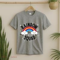 Rainbow Squad Cute Funny Cloud Sky Stars T-Shirt thumb 2