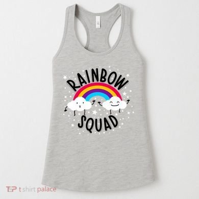 Rainbow Squad Cute Funny Cloud Sky Stars Women's Tank Top