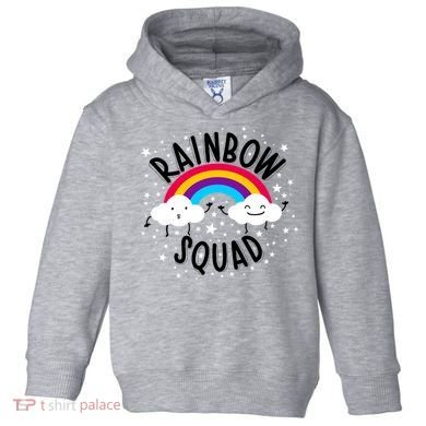Rainbow Squad Cute Funny Cloud Sky Stars Toddler Hoodie