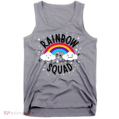 Rainbow Squad Cute Funny Cloud Sky Stars Tank Top