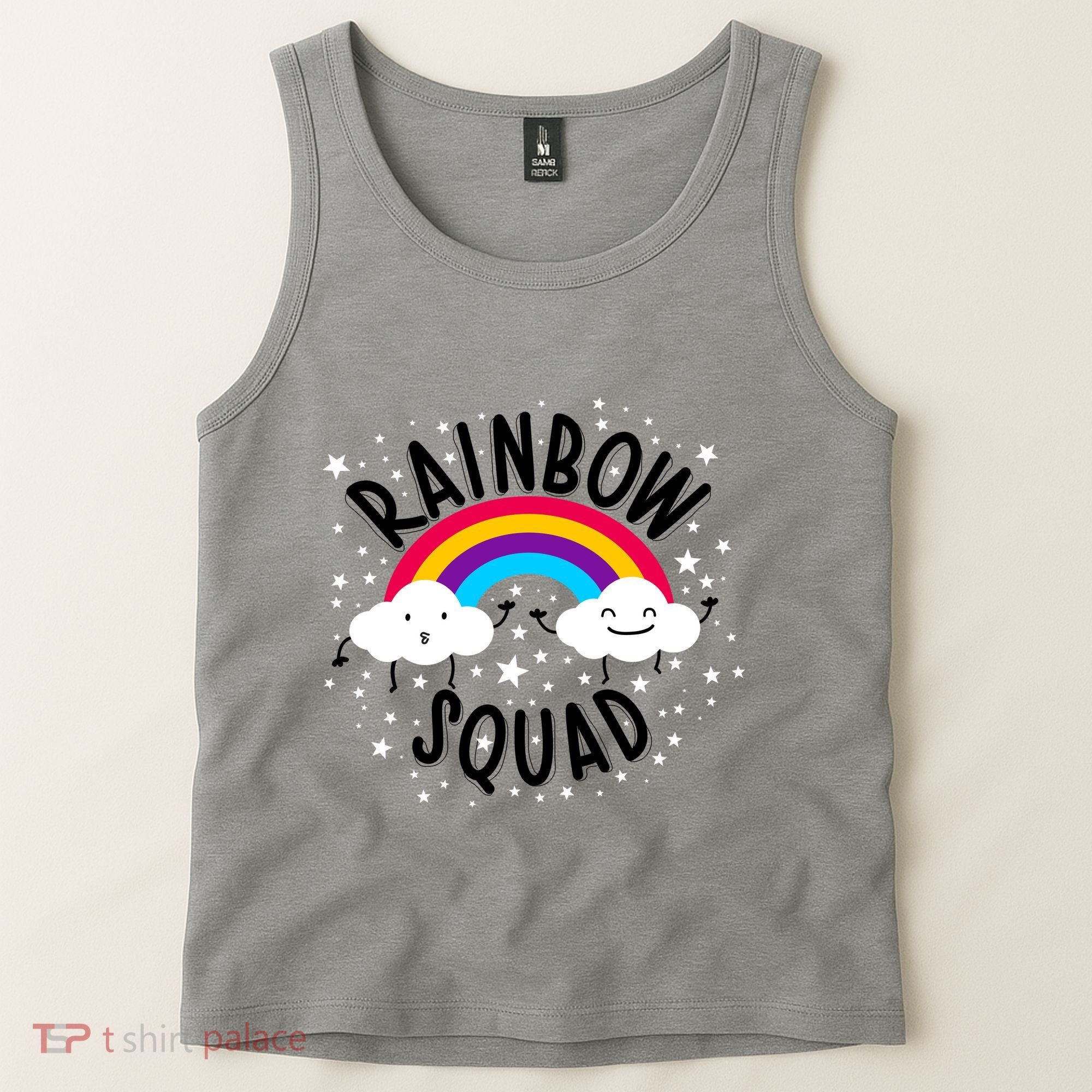 Rainbow Squad Cute Funny Cloud Sky Stars Tank Top