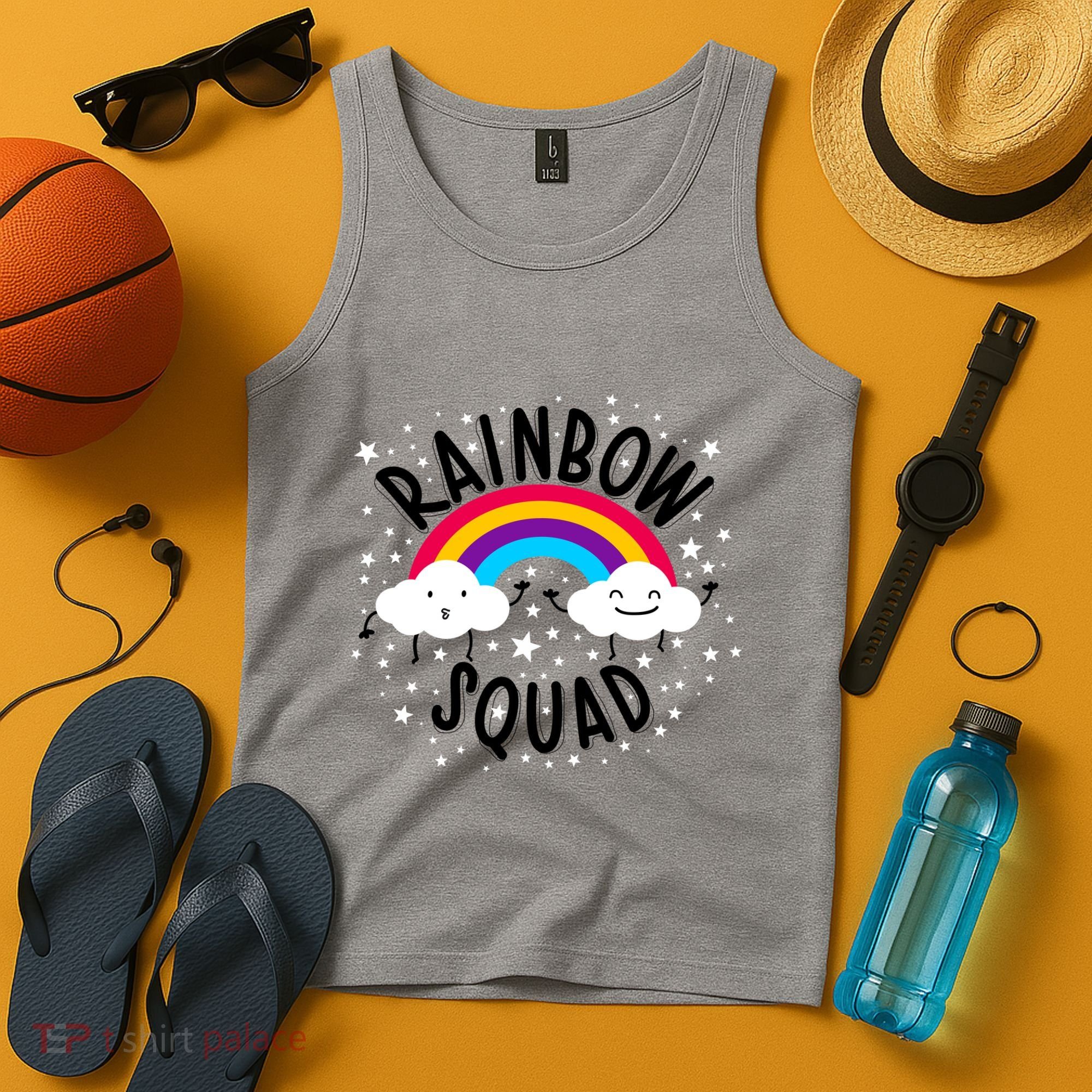Rainbow Squad Cute Funny Cloud Sky Stars Tank Top