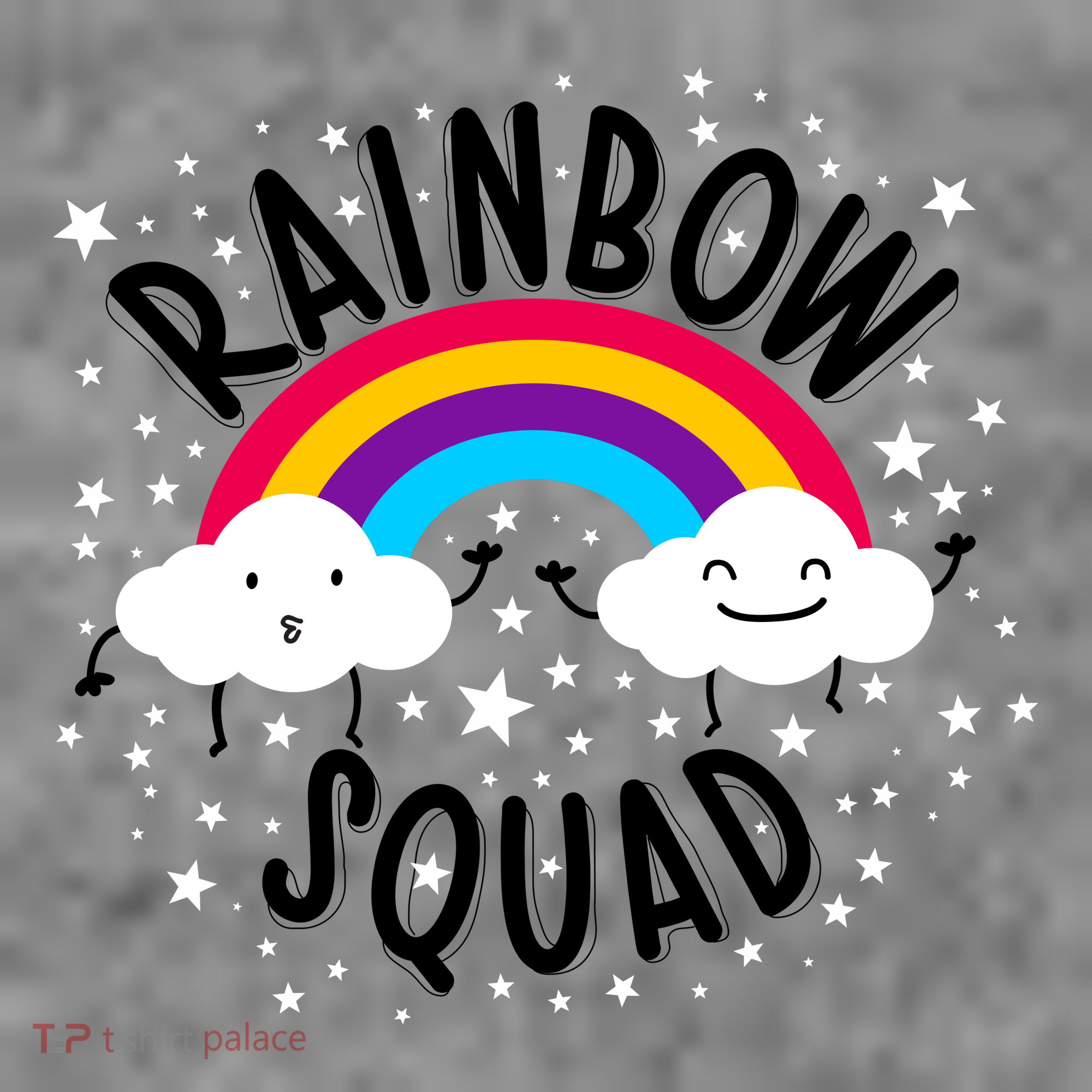 Rainbow Squad Cute Funny Cloud Sky Stars Tank Top