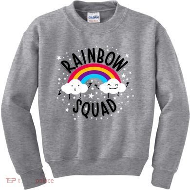 Rainbow Squad Cute Funny Cloud Sky Stars Kids Sweatshirt