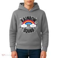 Rainbow Squad Cute Funny Cloud Sky Stars Kids Hoodie thumb 4