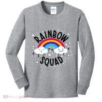 Rainbow Squad Cute Funny Cloud Sky Stars Kids Long Sleeve Shirt thumb 0
