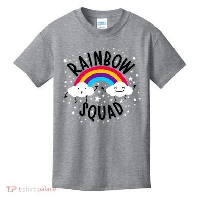 Rainbow Squad Cute Funny Cloud Sky Stars Kids T-Shirt