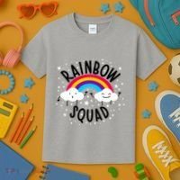 Rainbow Squad Cute Funny Cloud Sky Stars Kids T-Shirt thumb 3