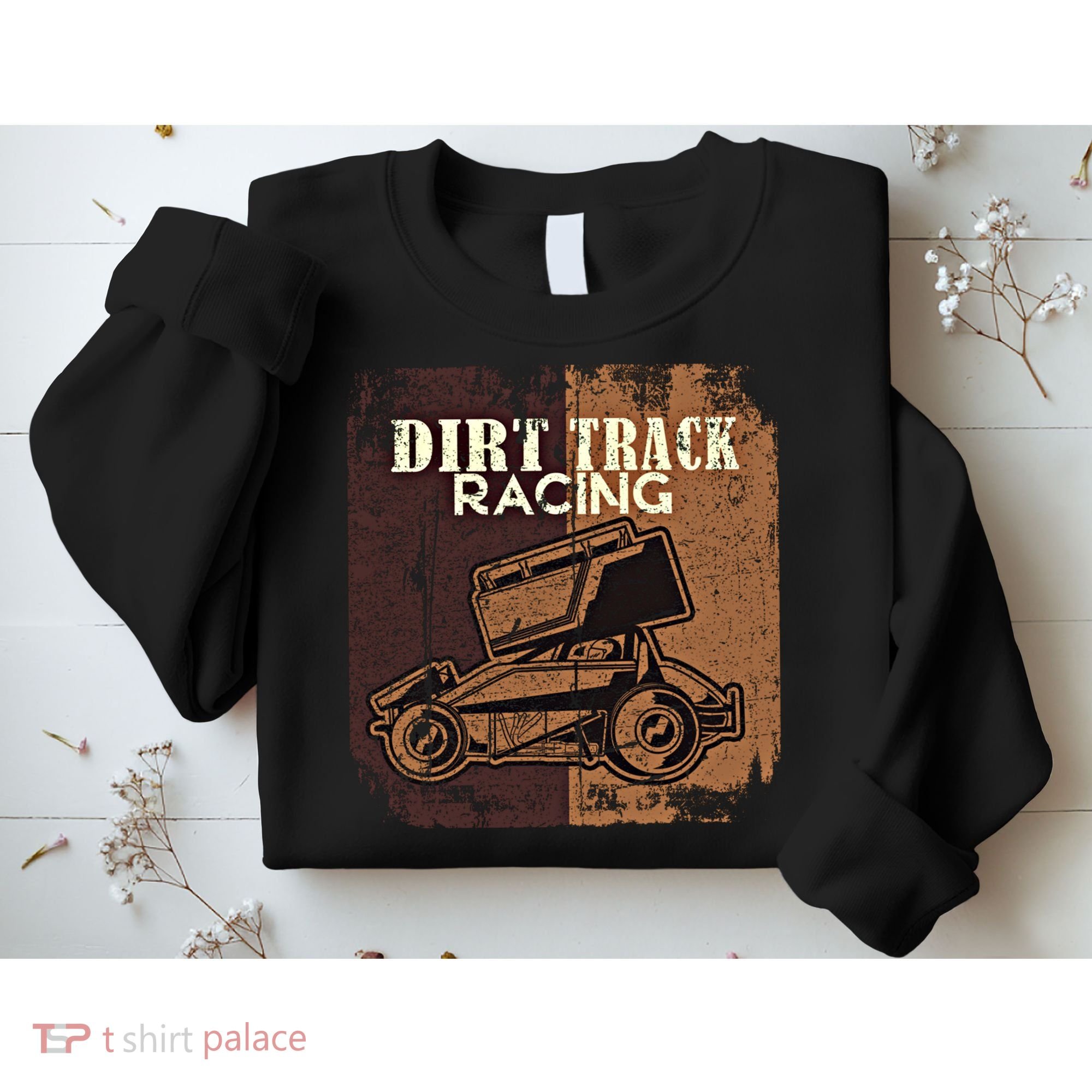 Retro Sprint Car Dirt Track Racing Race Motorsport Fan Gift Sweatshirt