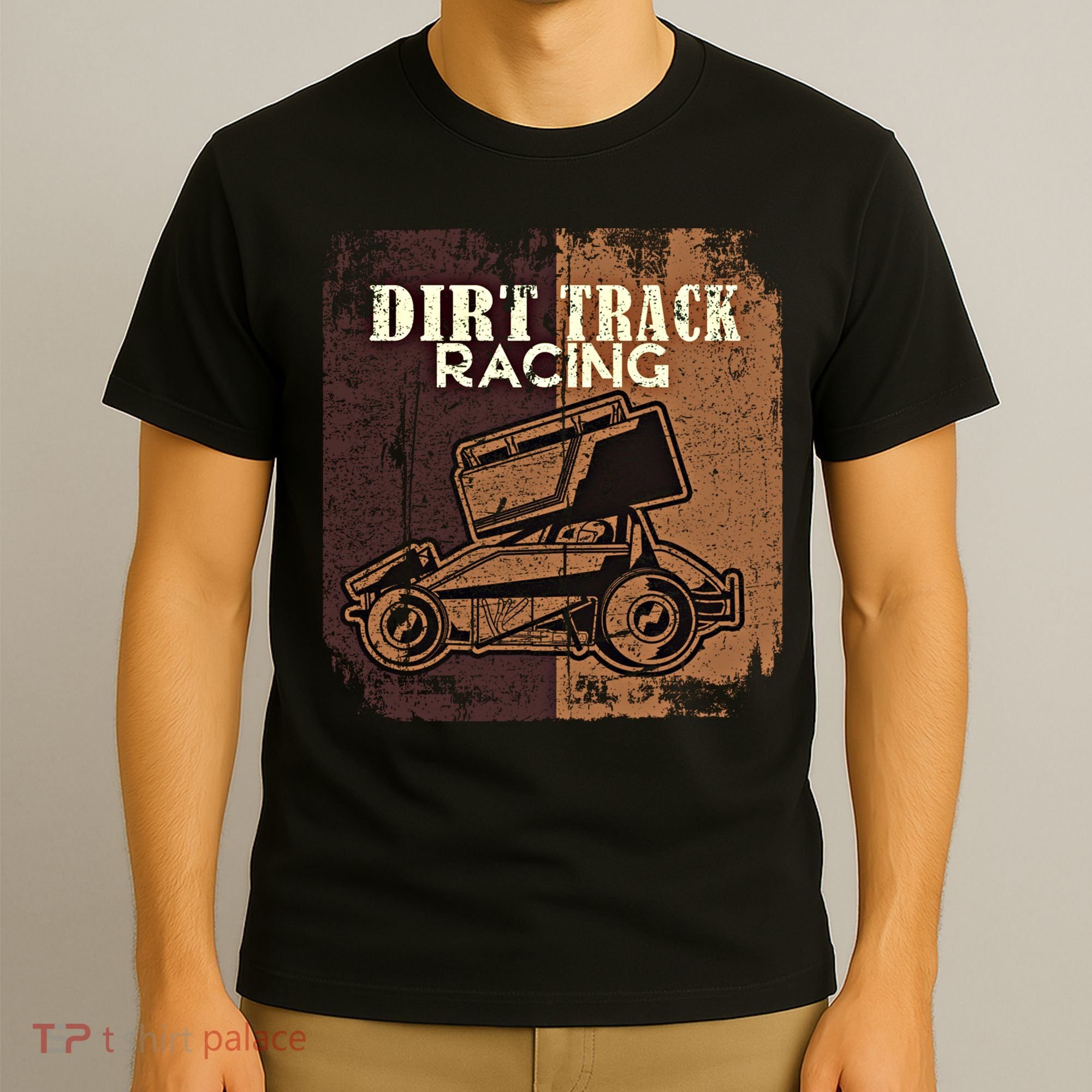 Retro Sprint Car Dirt Track Racing Race Motorsport Fan Gift T-Shirt