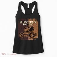 Retro Sprint Car Dirt Track Racing Race Motorsport Fan Gift Women's Tank Top thumb 0