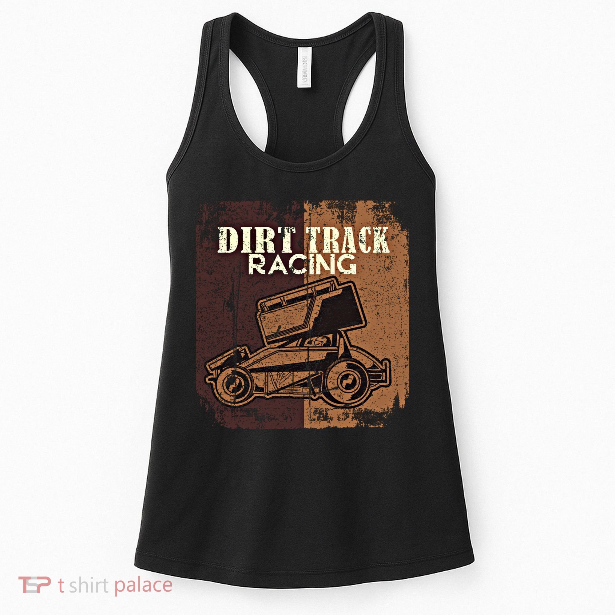 Retro Sprint Car Dirt Track Racing Race Motorsport Fan Gift Women's Tank Top