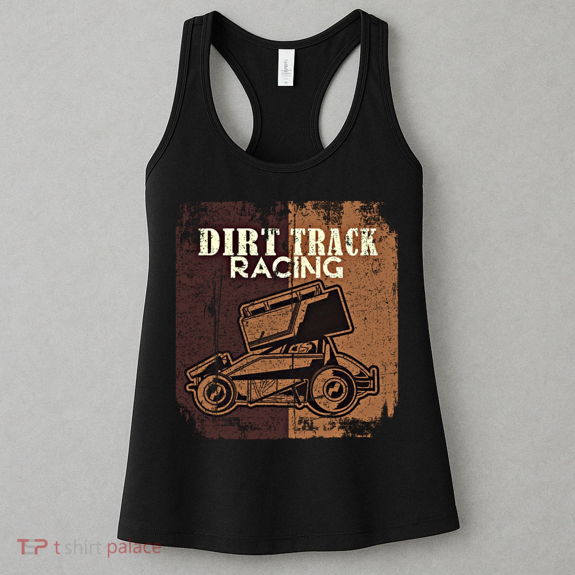 Retro Sprint Car Dirt Track Racing Race Motorsport Fan Gift Women's Tank Top