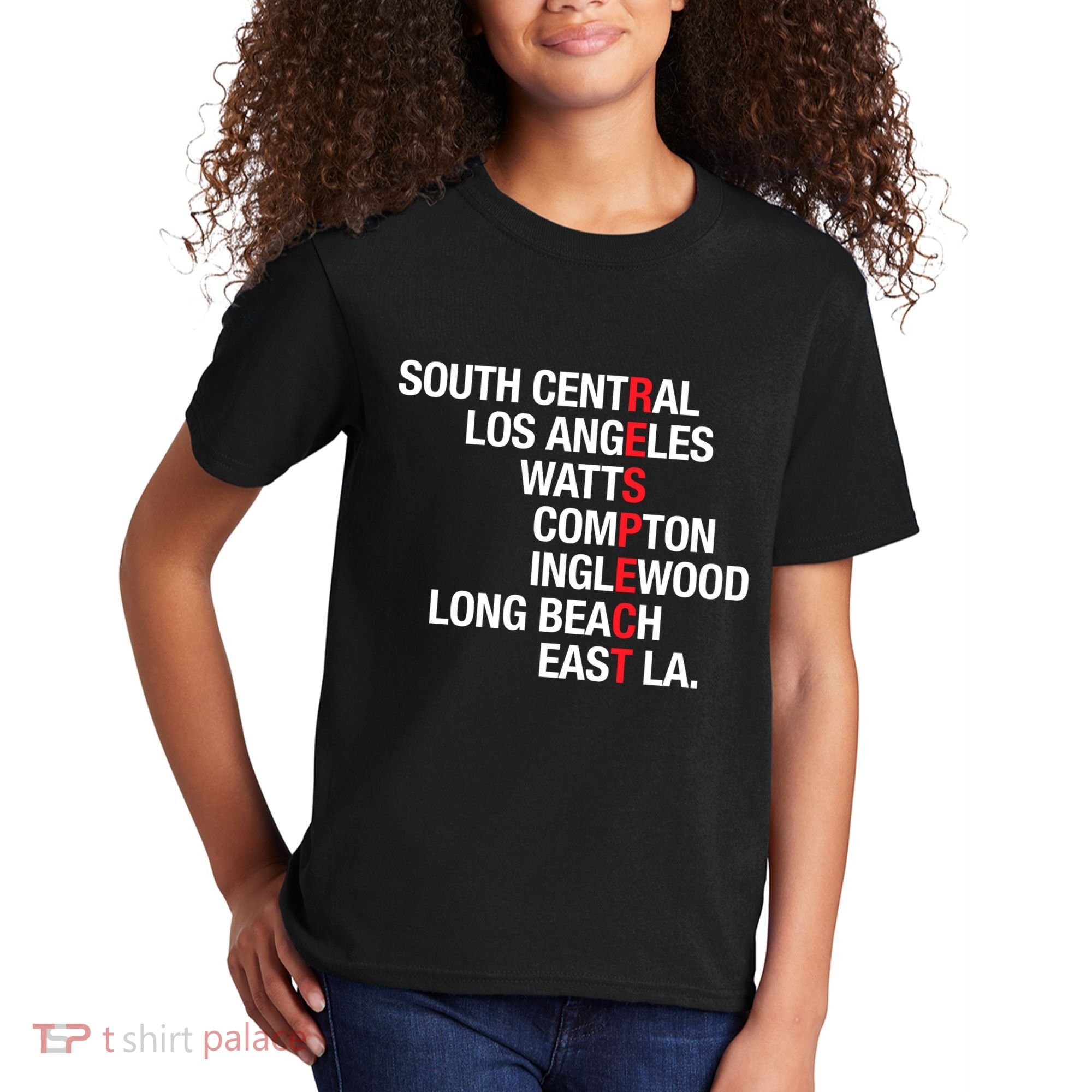 RESPECT South Central Los Angeles Watts Long Beach Kids T-Shirt