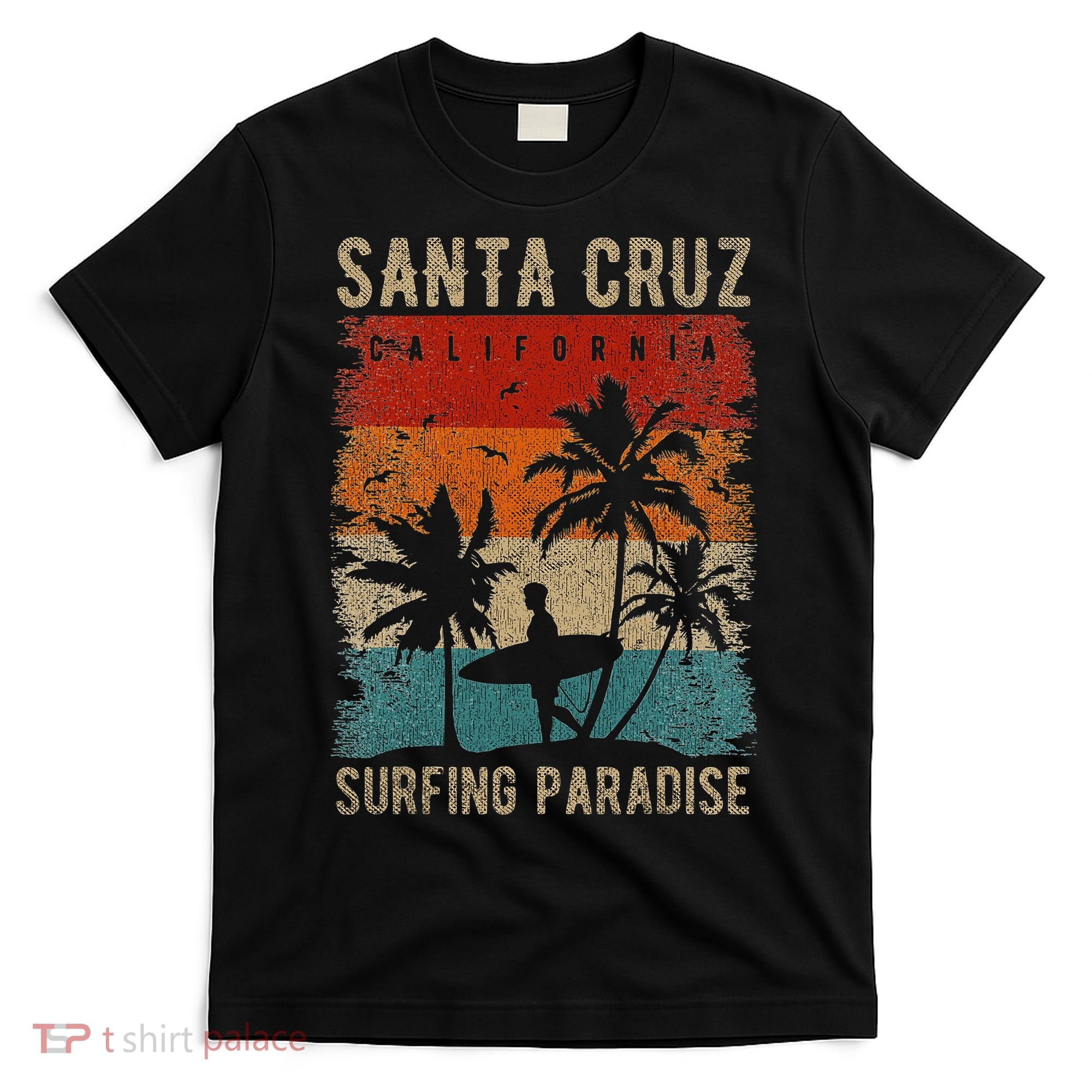 Retro Santa Cruz California Surfing Santa Cruz T-Shirt