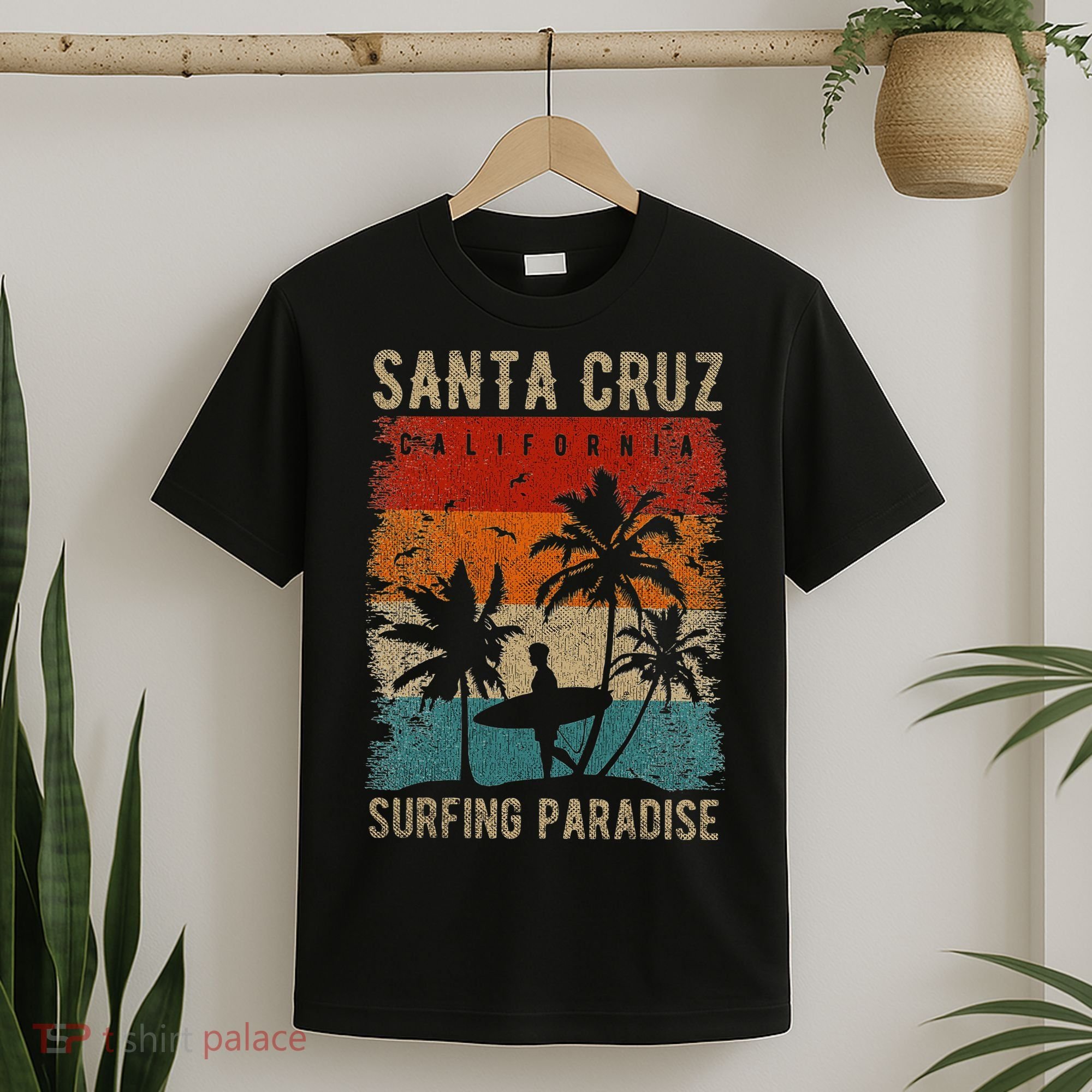 Retro Santa Cruz California Surfing Santa Cruz T-Shirt