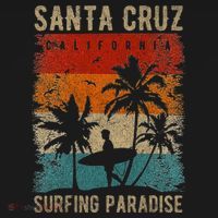 Retro Santa Cruz California Surfing Santa Cruz Ornament thumb 1