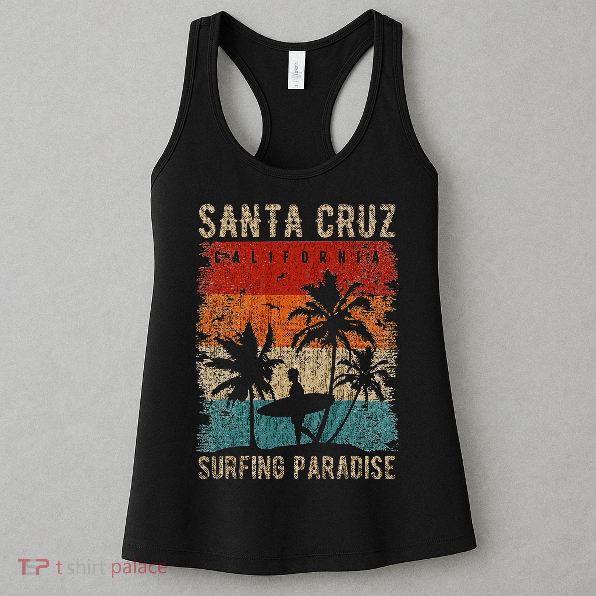 Retro Santa Cruz California Surfing Santa Cruz Women's Tank Top