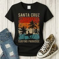 Retro Santa Cruz California Surfing Santa Cruz Women's T-Shirt thumb 3