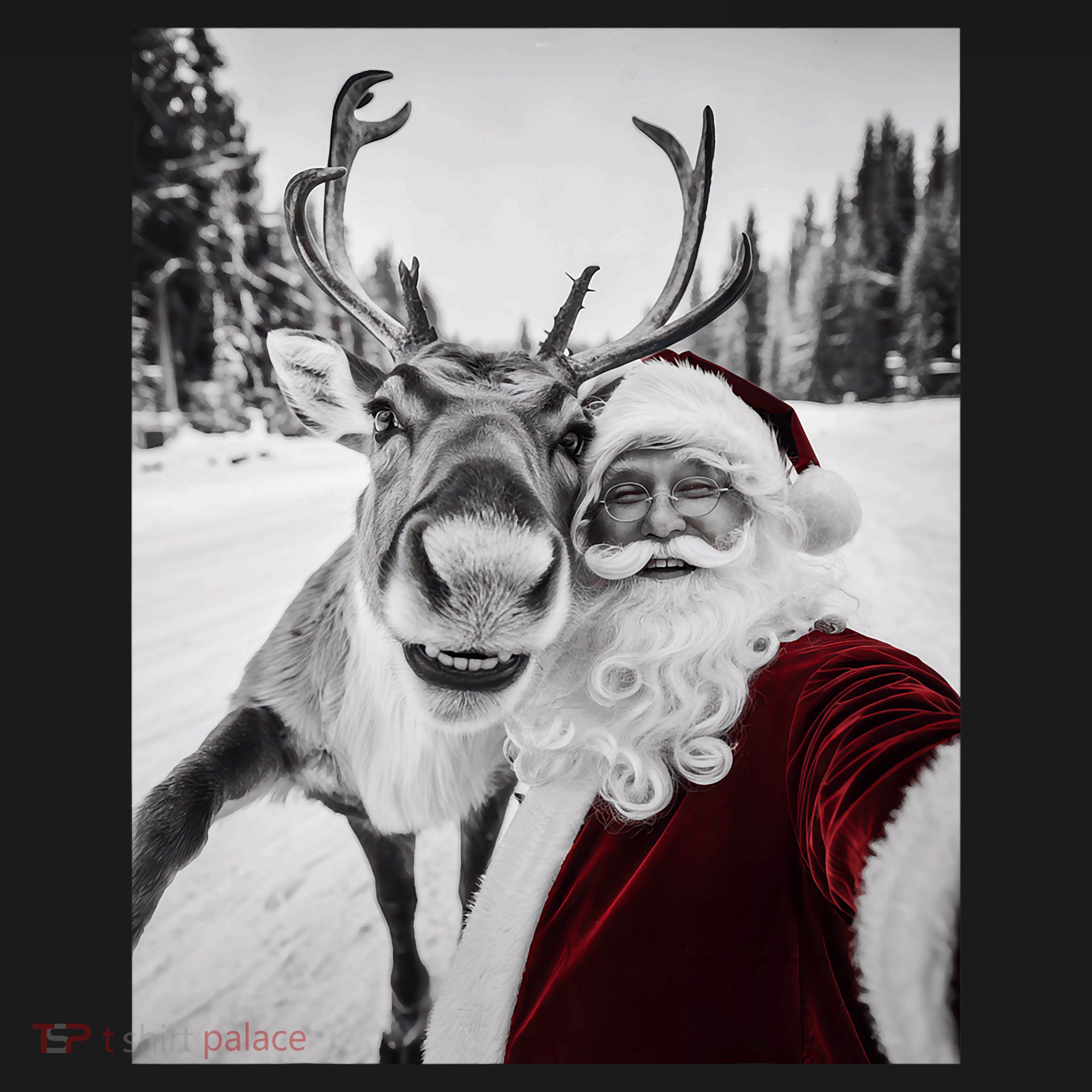 Reindeer Selfie Christmas Party Selfie Funny Reindeer Xmas T-Shirt