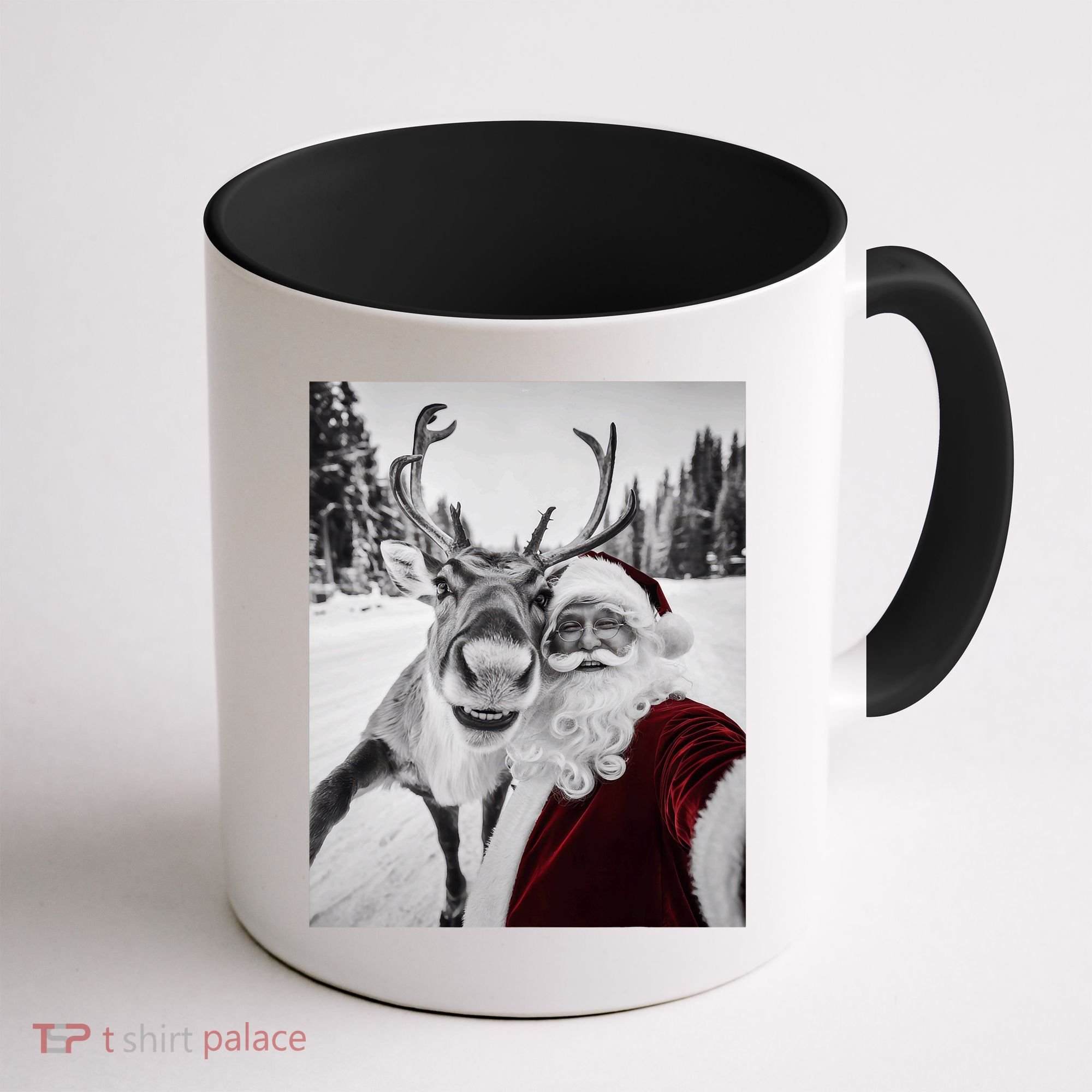 Reindeer Selfie Christmas Party Selfie Funny Reindeer Xmas Coffee Mug
