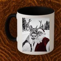 Reindeer Selfie Christmas Party Selfie Funny Reindeer Xmas Coffee Mug thumb 2