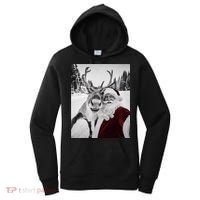 Reindeer Selfie Christmas Party Selfie Funny Reindeer Xmas Women's Hoodie thumb 0
