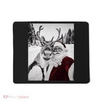 Reindeer Selfie Christmas Party Selfie Funny Reindeer Xmas Mousepad thumb 0