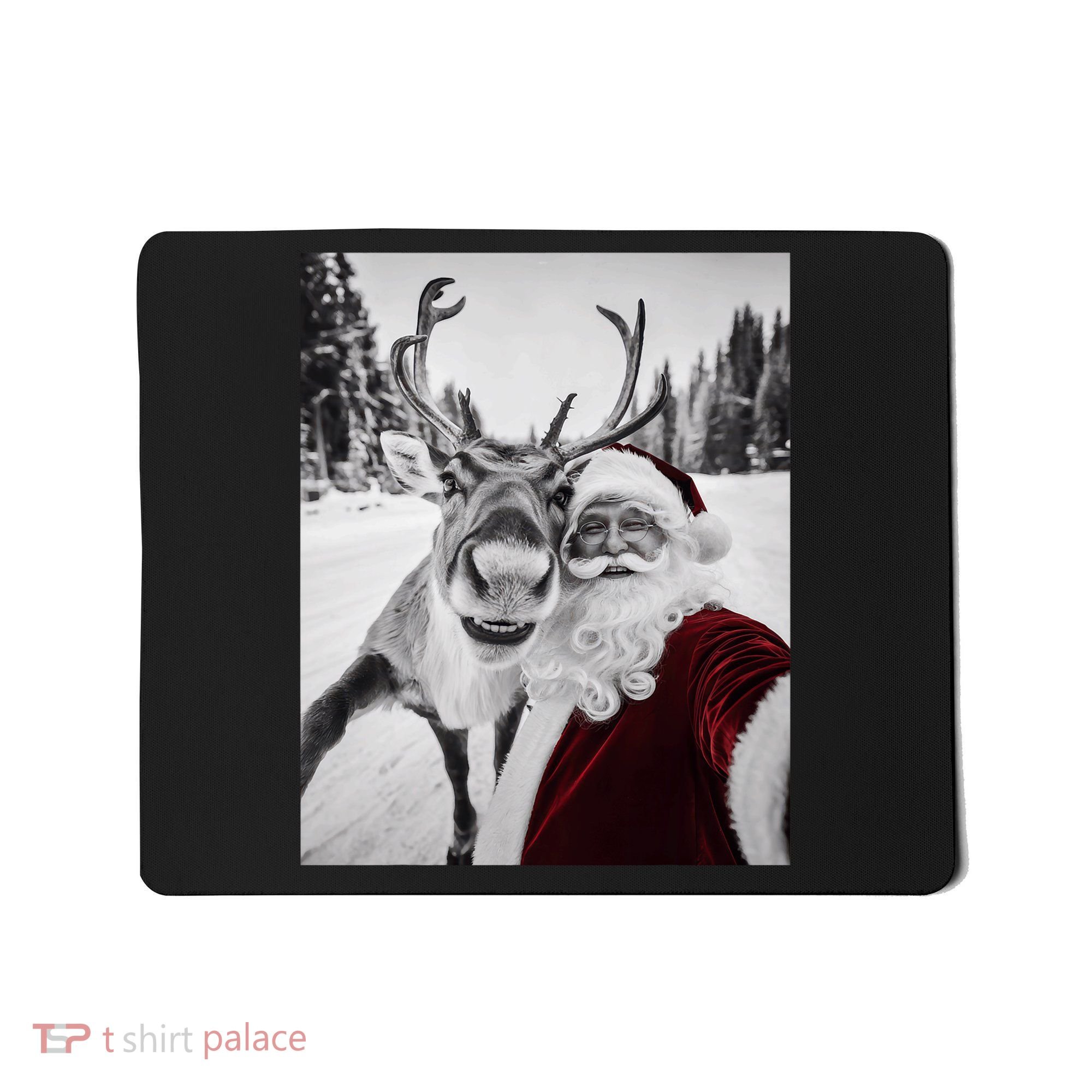 Reindeer Selfie Christmas Party Selfie Funny Reindeer Xmas Mousepad